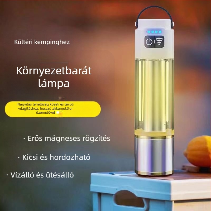 Újratölthető kézi LED zseblámpa, 5W, 800 mAh akkumulátor, 200–500 m hatótáv, kézi hajtású, körülbelül 2 óra üzemidő