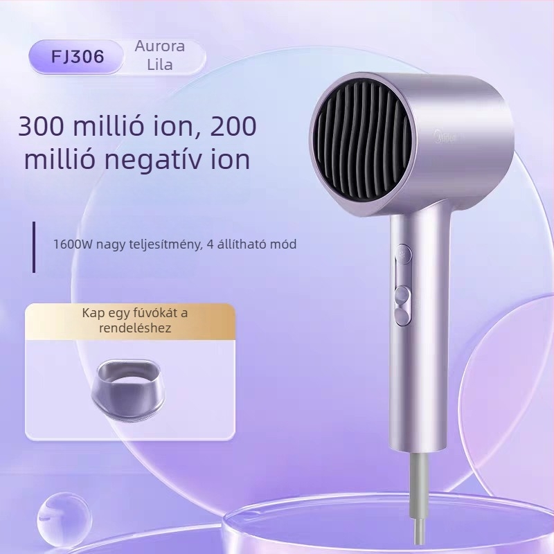 Hajszárító brushless motorral - 1600 W, hideg/meleg levegő, negatív ionok, 2 sebességfokozat