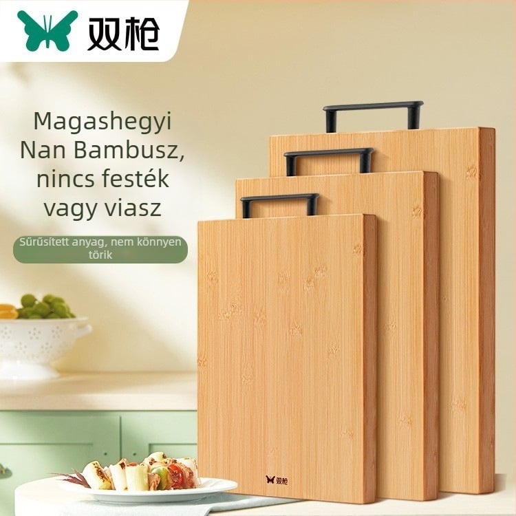 Suncha Double Gun bambusz vágódeszka, csúszásmentes, kétoldalas