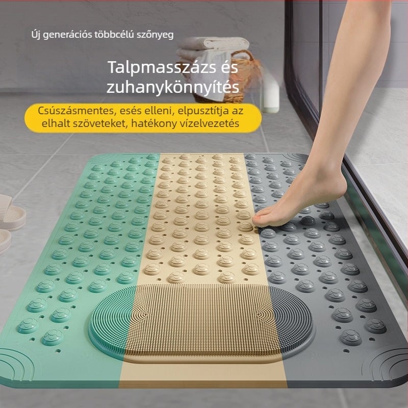 Fürdőszobai csúszásmentes szőnyeg zuhanyzó és vécé padlójára, PVC, négyszögletes, modern minimál stílus