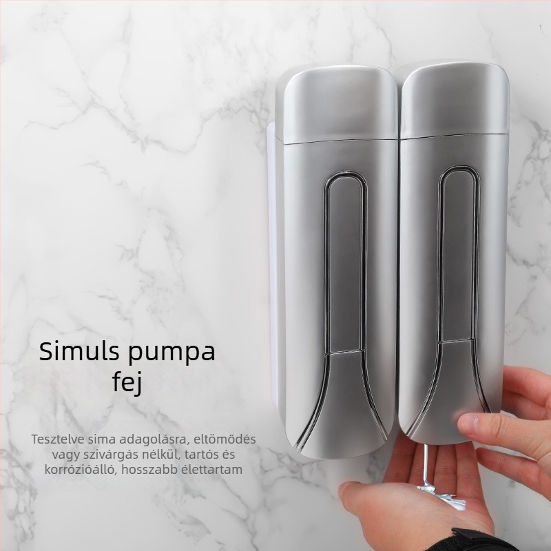 Szállodai falra szerelt szappanadagoló – kézi nyomású működés, ABS+GPPS, elektroplating permetezett felület, modern minimalista stílus, 235g/470g