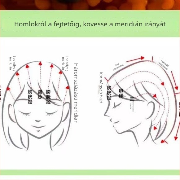 Elektronikus hajapplikátor rollerrel illóolajhoz a fejbőr ápolására, modell 665, tömeg 35–40 g, méretek 7.8 × 5.6 × 5.2 cm, Hatékonyság: zsírosodás elleni kontroll, korpásodás elleni, viszketés elleni, fejbőr nyugtatása