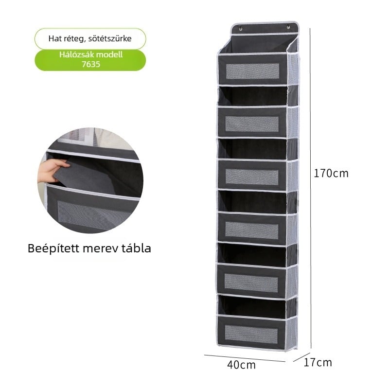Fali tároló táska ablakkal, nagy kapacitású, több rétegű szervező (nem szőtt anyag, összecsukható, multifunkcionális)