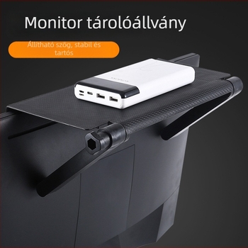 Műanyag monitor tartó, 1 réteg asztali tárolás, összecsukható, mozgatható, telepítés nélkül