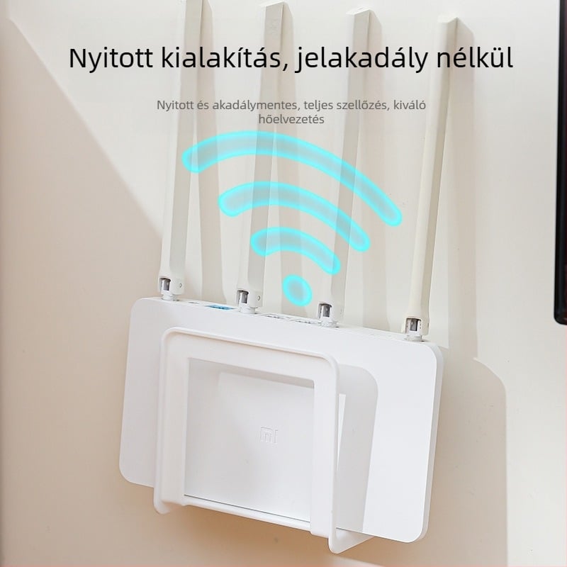 Router tároló polc – japán stílus, ABS anyag, 1 réteg, telepítés nélkül, hálószoba, fürdőszoba és nappali számára.