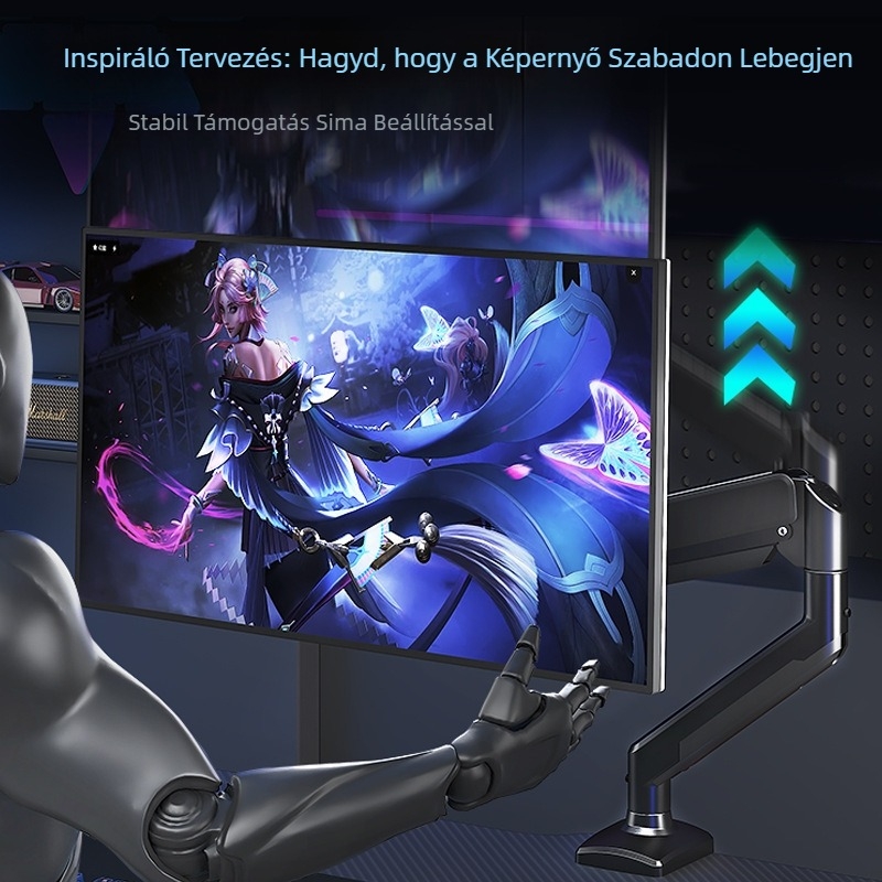 F80 VESA monitorkar, mechanikus vezérlés, 15 kg terhelés, falra szerelhető