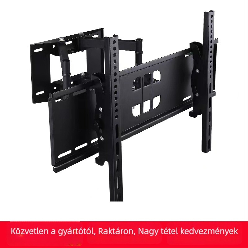 Teleszkópos forgó falra szerelhető TV-tartó/LCD monitorhoz, vas keret, mechanikus vezérlés, teherbírás 15 kg+