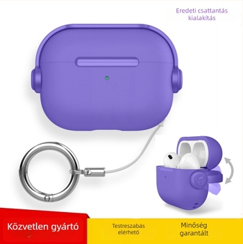 AirPods tok TPU+PC biztonsági pánt és zár, többfunkciós puha tok