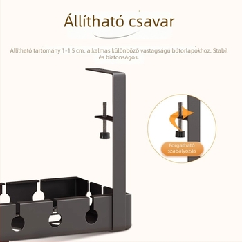 Az asztal alatti húzható kábelrendező vasból, modern egyszerű stílus, kábelkezelés