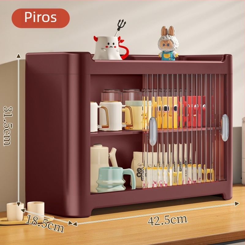 Kétszintes asztali pohár tároló állvány, műanyagból, modern minimalista stílus