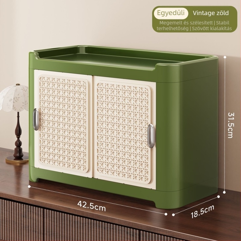 Kétszintes asztali pohár tároló állvány, műanyagból, modern minimalista stílus
