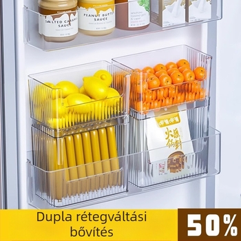 Hűtőszekrény oldalsó ajtó tároló doboz, PET műanyag, 2L kapacitás, modell BXH-1-7, modern egyszerű konyhai rendező
