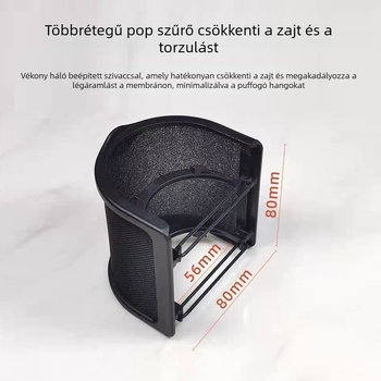 Mile Sound F-03 Kondenzátor Mikrofonnal – U-formájú Anti-Spray Háló, Szélvédő Mikrofón Kiegészítő