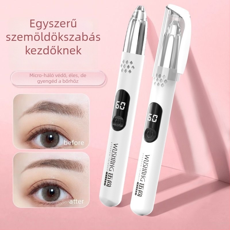 Női szemöldök-trimmer, elektromos, újratölthető, mosható, ABS ház, 95 g