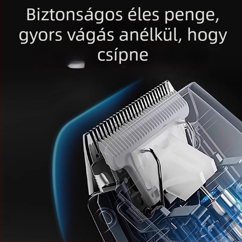 Felnőttek és gyerekek hajvágója, professzionális fodrászati eszköz, intelligens akkumulátor kijelző, vízálló, kerámiás vágófej, beépített akkumulátor 1200–2000 mAh, üzemidő 1–3 óra