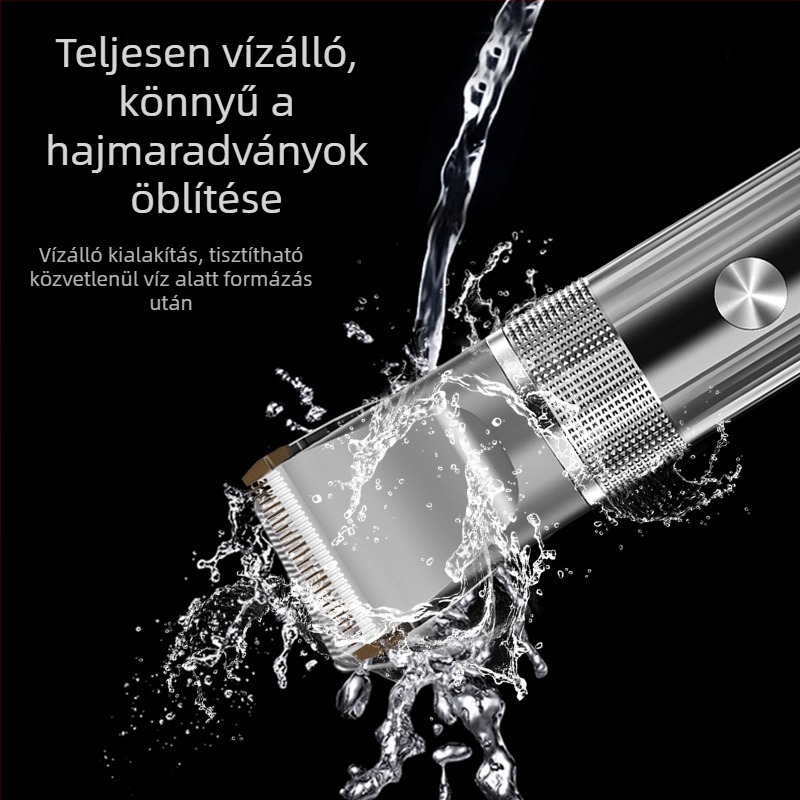 Felnőttek és gyerekek hajvágója, professzionális fodrászati eszköz, intelligens akkumulátor kijelző, vízálló, kerámiás vágófej, beépített akkumulátor 1200–2000 mAh, üzemidő 1–3 óra