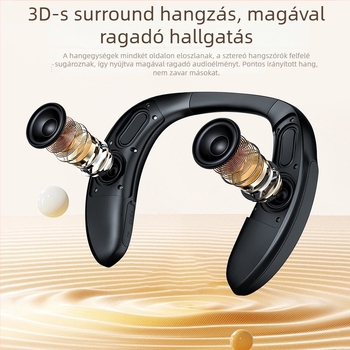 Nyakba akasztható Bluetooth hangszóró textilborítással, hordozható, sztereó, összteljesítmény 6W, frekvenciasáv 40 Hz–20 kHz, hatótávolság 20 m, IPX4