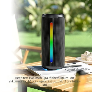 Kültéri Bluetooth hangszóró RGB fénnyel, 2x8W, IPX5, Bluetooth 5.3, 20Hz-20kHz, 15 m hatótáv