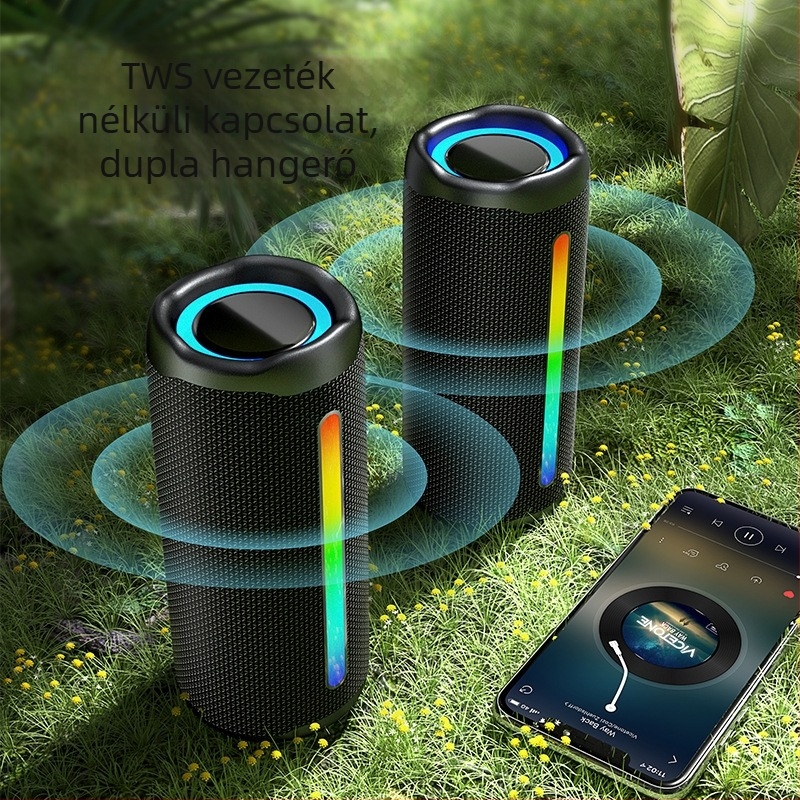 Kültéri Bluetooth hangszóró RGB fénnyel, 2x8W, IPX5, Bluetooth 5.3, 20Hz-20kHz, 15 m hatótáv