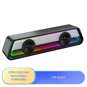 Bluetooth 5.3 asztali hangsáv beépített akkumulátorral (2000–4000mAh), teljesítmény 8W×2, frekvencia 100Hz–20kHz, SNR ≥75dB, ABS+ tükrös ház