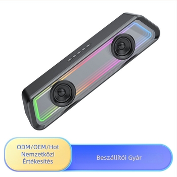 Bluetooth 5.3 asztali hangsáv beépített akkumulátorral (2000–4000mAh), teljesítmény 8W×2, frekvencia 100Hz–20kHz, SNR ≥75dB, ABS+ tükrös ház