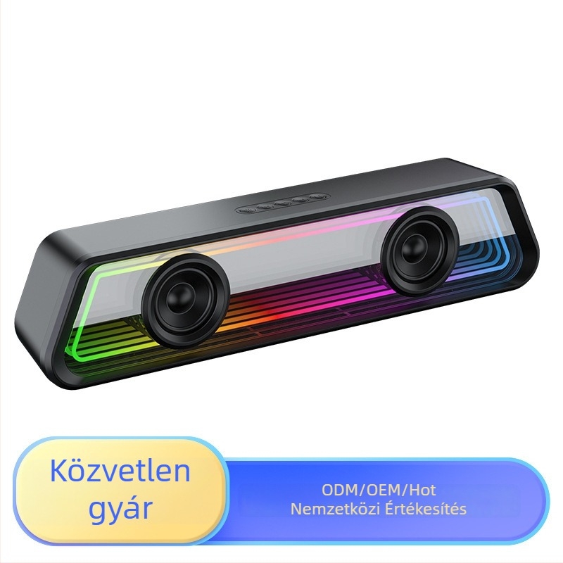 Bluetooth 5.3 asztali hangsáv beépített akkumulátorral (2000–4000mAh), teljesítmény 8W×2, frekvencia 100Hz–20kHz, SNR ≥75dB, ABS+ tükrös ház