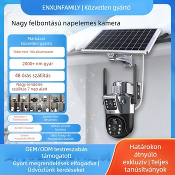Napelemes megfigyelő kamera, 4G, 6MP CMOS érzékelő, 1920x2160 felbontás, 4 mm objektív, éjszakai látás