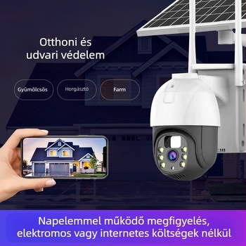 360° Kültéri infravörös éjszakai megfigyelő 4K kamera, 4 mm objektív, IR távolság 25 m, 12 V tápegység