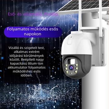 360° Kültéri infravörös éjszakai megfigyelő 4K kamera, 4 mm objektív, IR távolság 25 m, 12 V tápegység