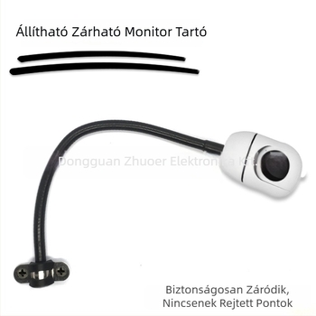 Monitor tartó 360°-os forgatással, fém kivitel, hőre zsugorodó cső bevonattal, rugalmas nyak