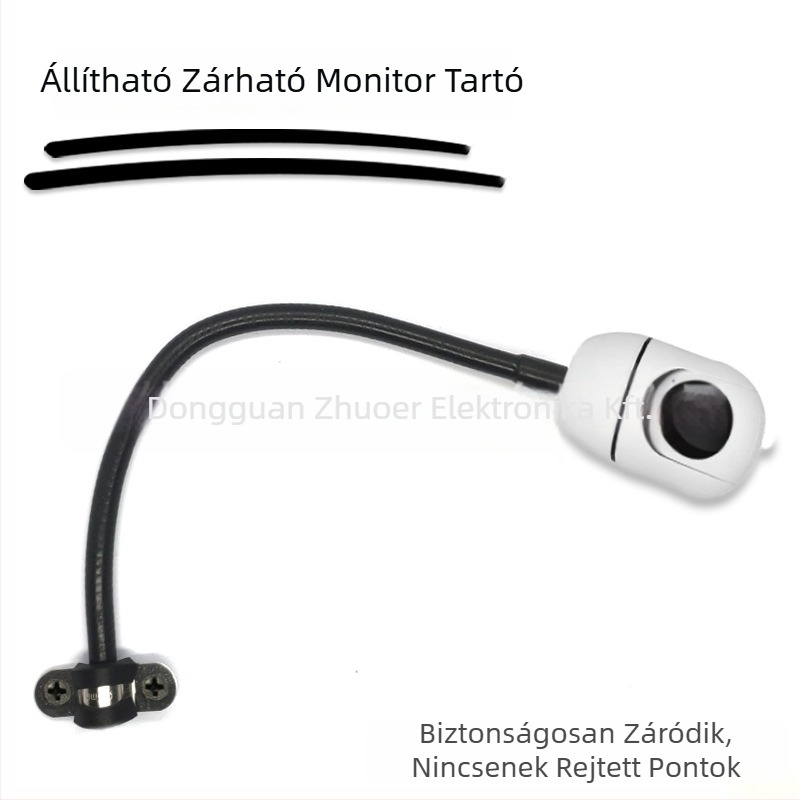 Monitor tartó 360°-os forgatással, fém kivitel, hőre zsugorodó cső bevonattal, rugalmas nyak