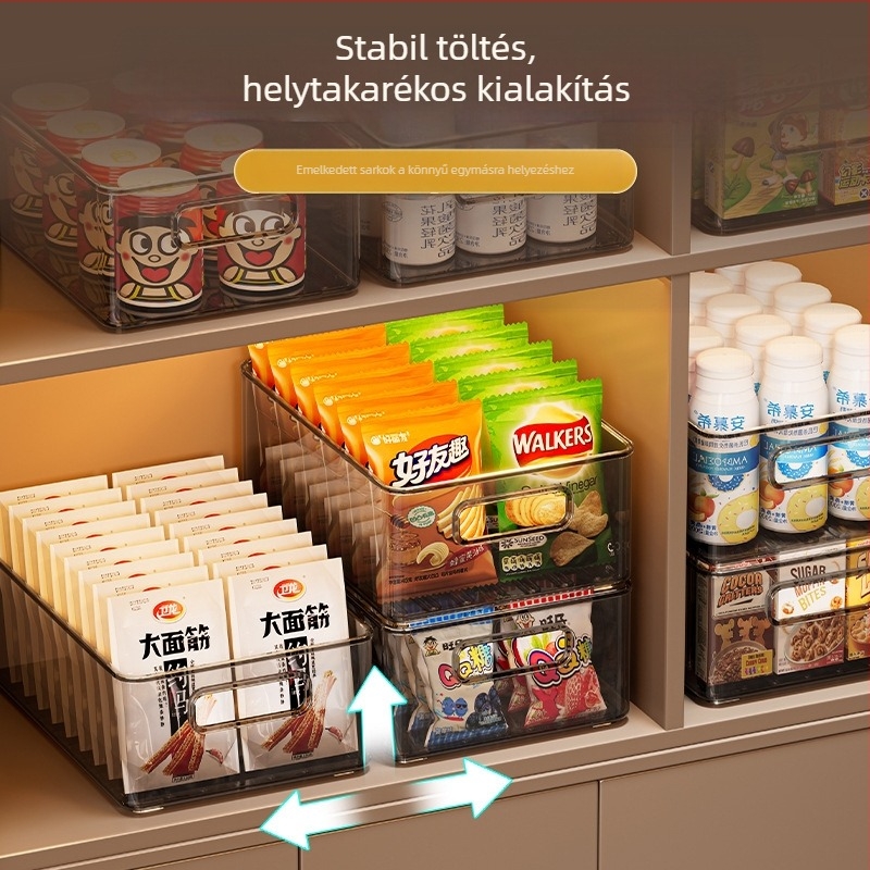 Asztali tároló doboz, fedél nélküli, PET anyag, rendezésre, modern minimalist stílus