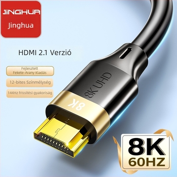 Jinghua H627 HDMI kábel, HDMI 2.1, 8K-támogatás, aranyozott csatlakozók, hossz 1,5 m