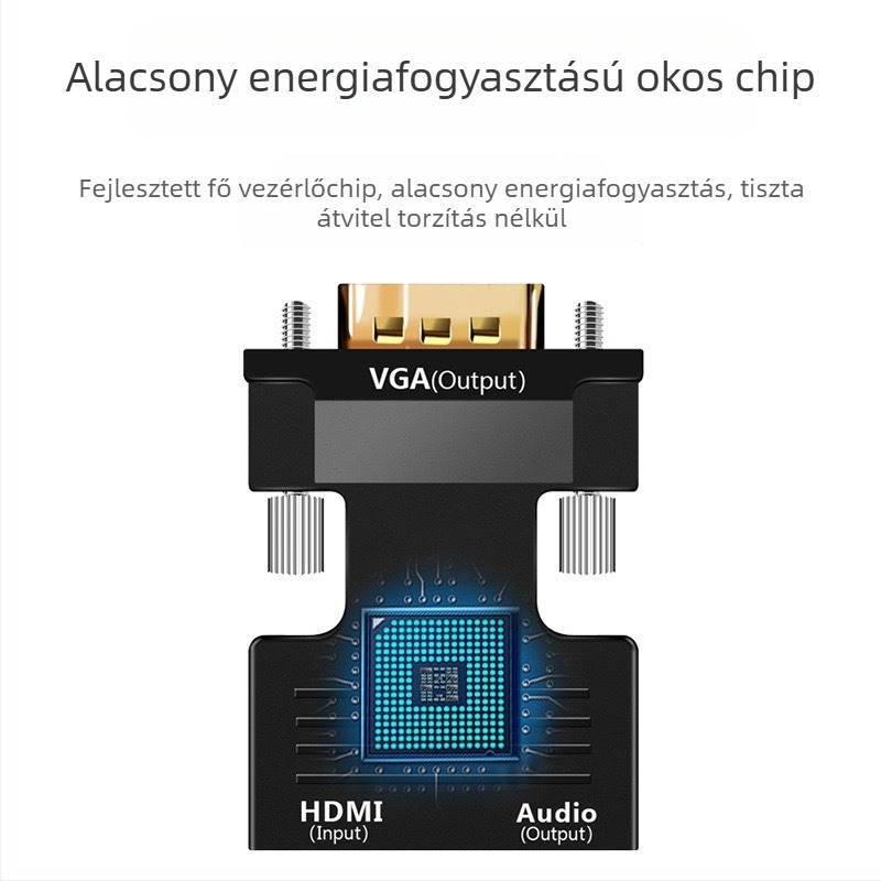 HDMI–VGA egyirányú videóadapterkábel, CS5210 chip, HDMI bemenet
