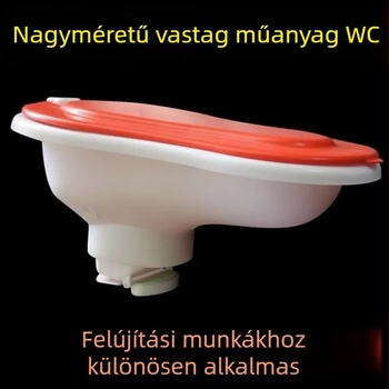 Műanyag ideiglenes vécé építkezésekhez — tartály nélkül, szabványos csatornaátmérő, szifon nélkül