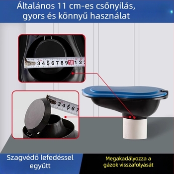 Műanyag ideiglenes vécé építkezésekhez — tartály nélkül, szabványos csatornaátmérő, szifon nélkül