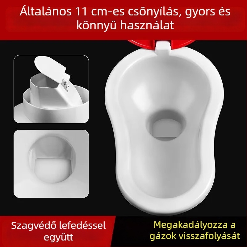 Műanyag ideiglenes vécé építkezésekhez — tartály nélkül, szabványos csatornaátmérő, szifon nélkül