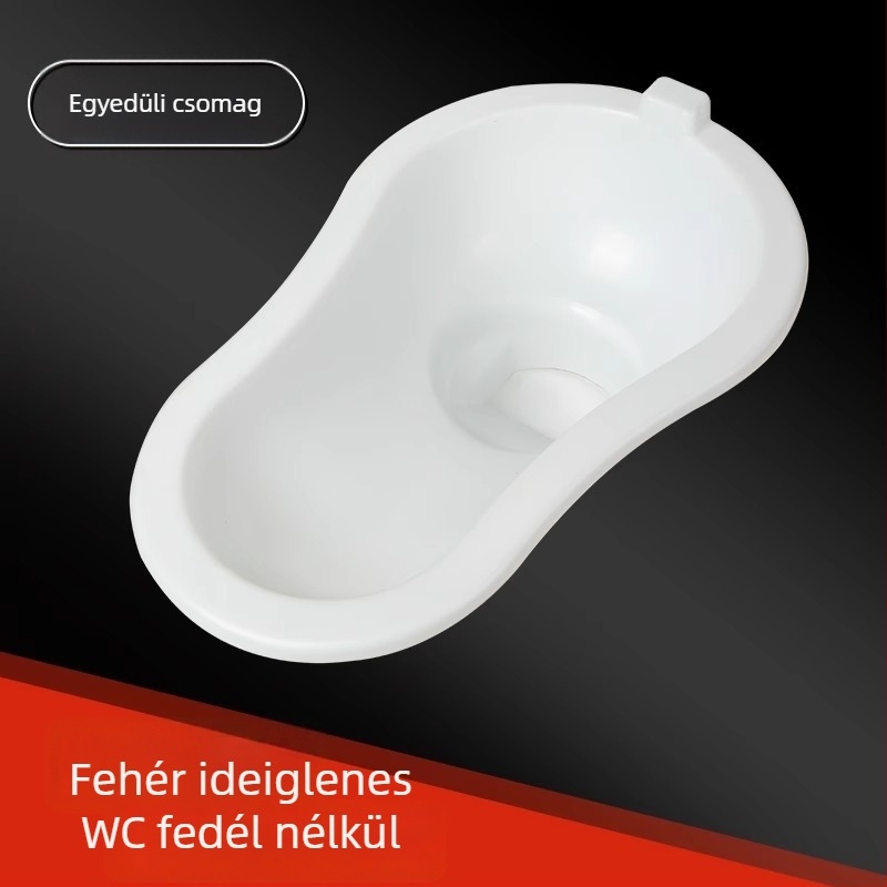 Műanyag ideiglenes vécé építkezésekhez — tartály nélkül, szabványos csatornaátmérő, szifon nélkül