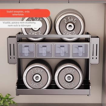 Fali fűszertartó — Ermo, rozsdamentes acél, fúrás nélkül, többszintes, modern minimalista dizájn