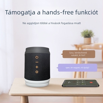 Bluetooth hangsugó ambient világítással, kültéri hordozható (Bluetooth 5.0, 100Hz-20kHz, <10W, IPX3, beépített lítium akkumulátor)