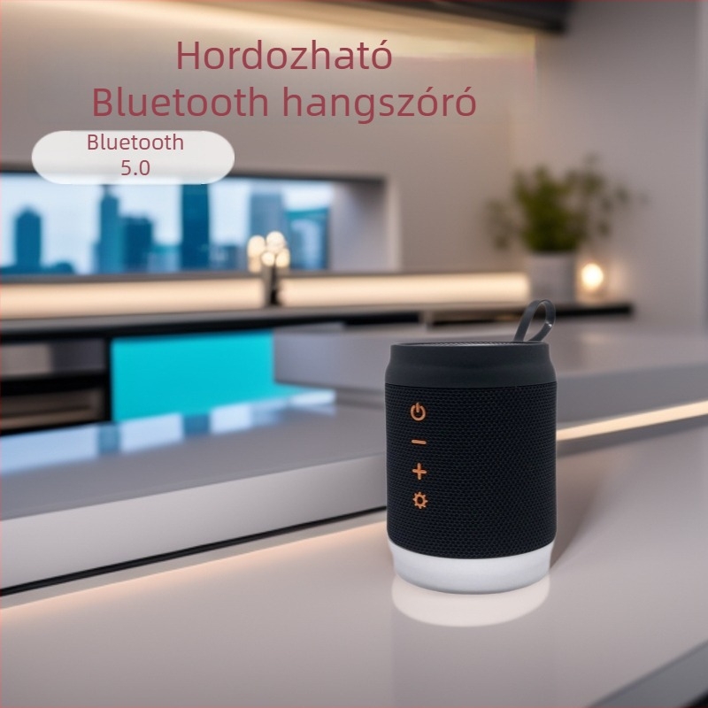 Bluetooth hangsugó ambient világítással, kültéri hordozható (Bluetooth 5.0, 100Hz-20kHz, <10W, IPX3, beépített lítium akkumulátor)