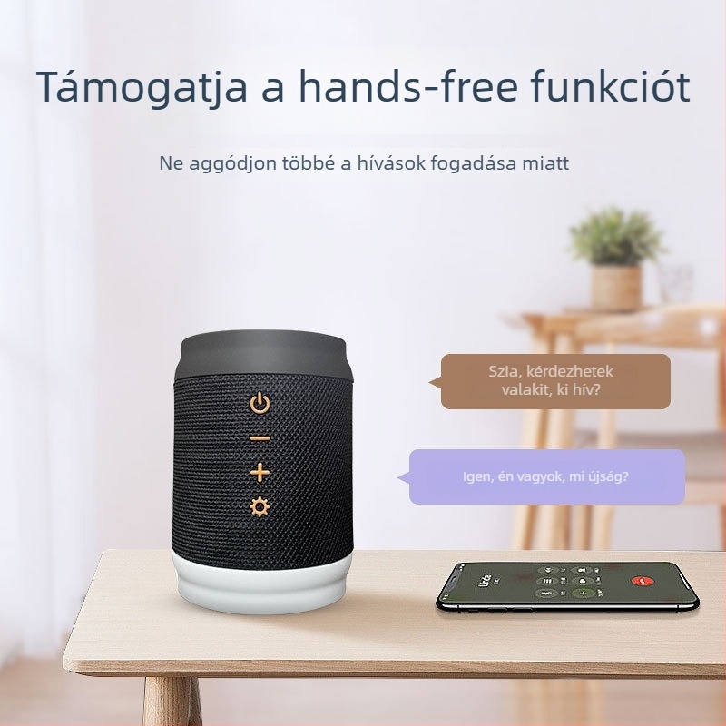 Bluetooth hangsugó ambient világítással, kültéri hordozható (Bluetooth 5.0, 100Hz-20kHz, <10W, IPX3, beépített lítium akkumulátor)