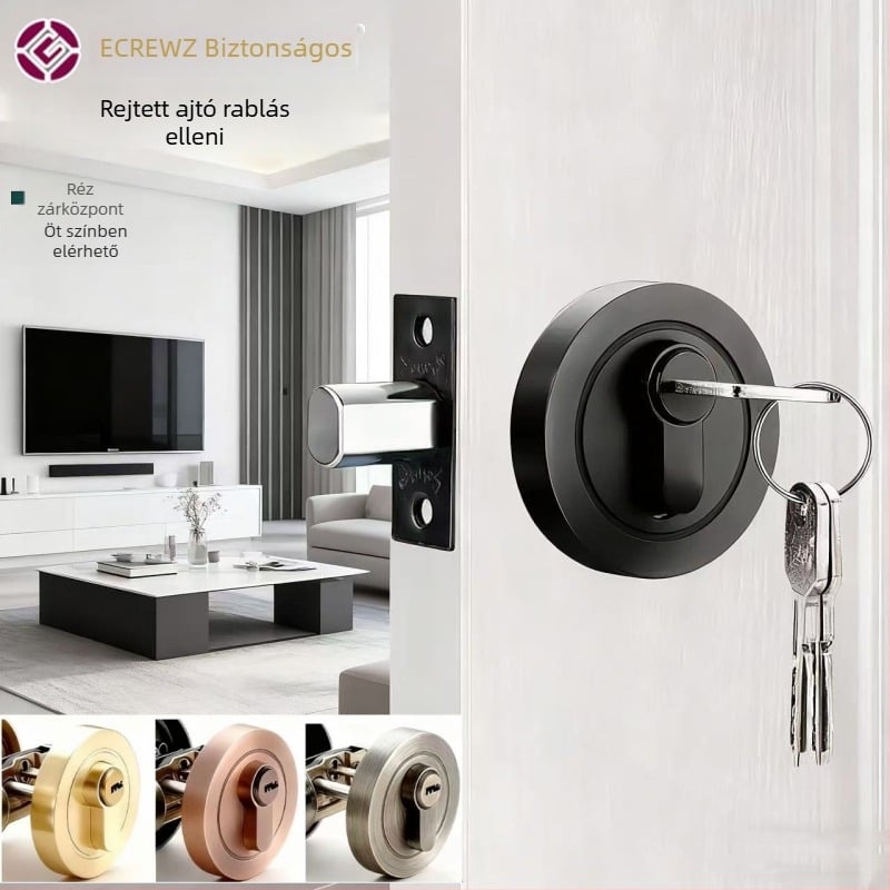 Yigu rejtett ajtózár belső fatájakhoz, cinkötvözetből, modern minimalista stílus