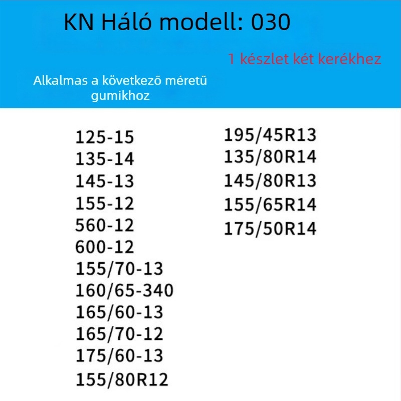 Gumiabroncs-anti csúszás lánc autókhoz, kisbuszokhoz és terepjárókhoz — ötvözött acél lánc | Modell: KN anti-skid chain | Gumiabroncs-kompatibilitás: konzultáljon