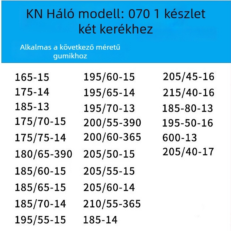 Gumiabroncs-anti csúszás lánc autókhoz, kisbuszokhoz és terepjárókhoz — ötvözött acél lánc | Modell: KN anti-skid chain | Gumiabroncs-kompatibilitás: konzultáljon