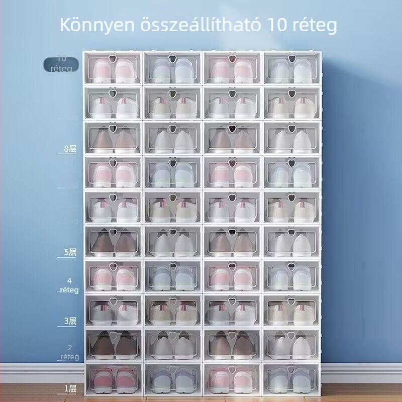Benta műanyag cipősdoboz – helytakarékos, átlátszó rendező cipőkhoz és kozmetikumokhoz, logónyomás elérhető