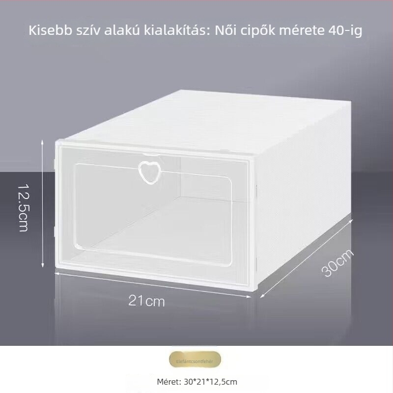 Benta műanyag cipősdoboz – helytakarékos, átlátszó rendező cipőkhoz és kozmetikumokhoz, logónyomás elérhető
