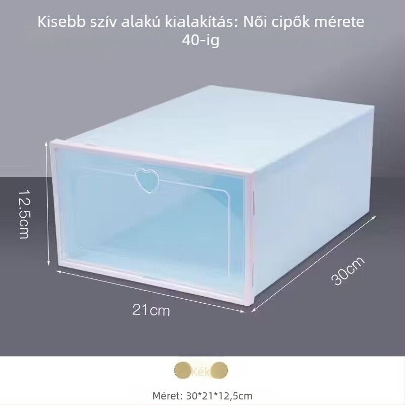 Benta műanyag cipősdoboz – helytakarékos, átlátszó rendező cipőkhoz és kozmetikumokhoz, logónyomás elérhető
