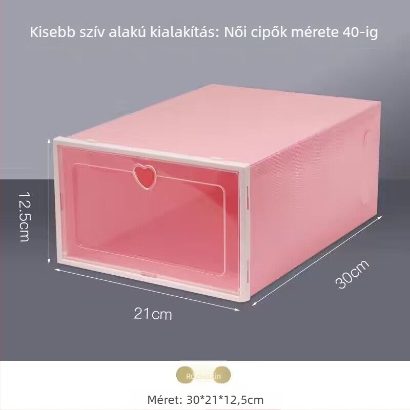 Benta műanyag cipősdoboz – helytakarékos, átlátszó rendező cipőkhoz és kozmetikumokhoz, logónyomás elérhető