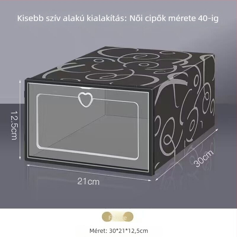 Benta műanyag cipősdoboz – helytakarékos, átlátszó rendező cipőkhoz és kozmetikumokhoz, logónyomás elérhető